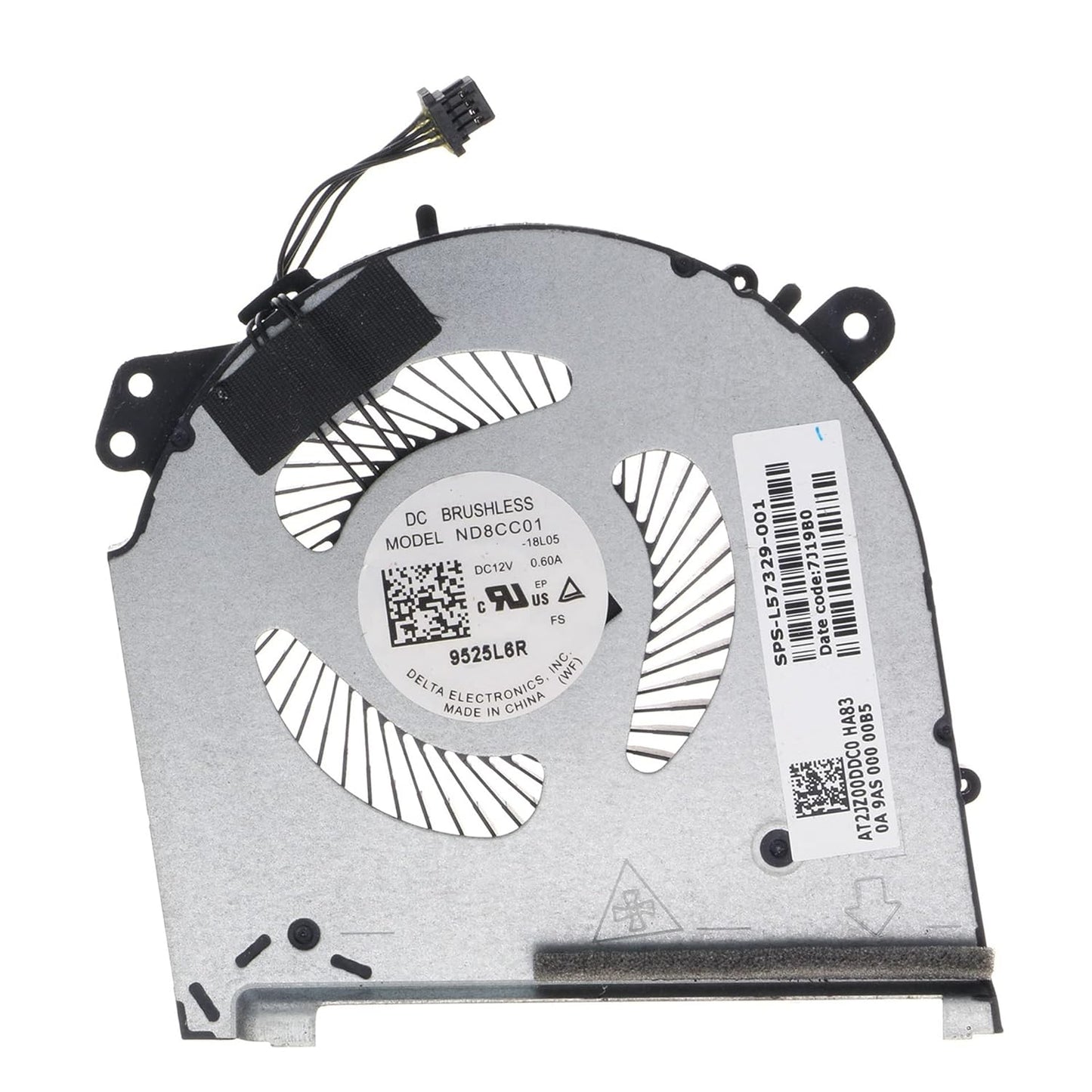 New Laptop GPU Cooling Fan for HP Omen Air 15-DH TPN-C143 L57330-001 L64445-001 ND8CC01-18L05 ND8CC01-18L07 GPU Graphics VGA Video Cooling Fan DC12V (Not 5V)