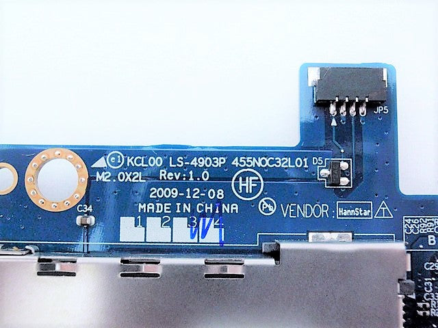 HP 594024-001 ExpressCard Reader Audio Jack Port Board 8440p 8440w