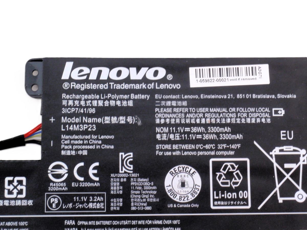 New Original Laptop Battery Pack for Lenovo Chromebook N21 80MG N22 L14M3P23 L14C3P60 5B10H33230 5B10H45092 3ICP7/41/96 Genuine 4-Cell 36Wh 11.1V