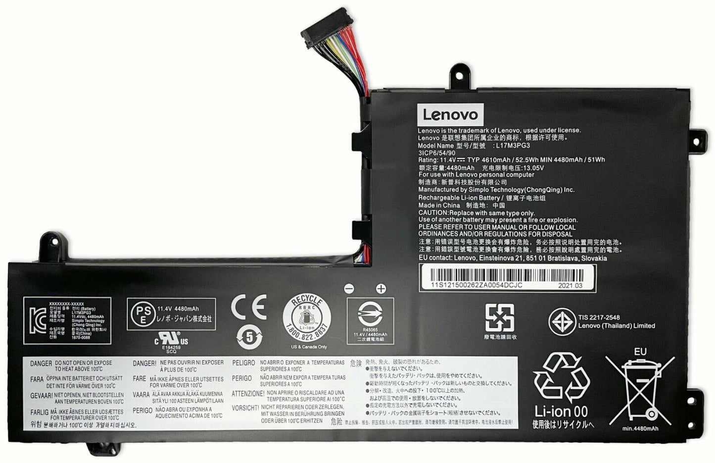 Lenovo Battery Pack for Legion Y530-15ICH Y7000P Y7000 - L17C3PG1 New